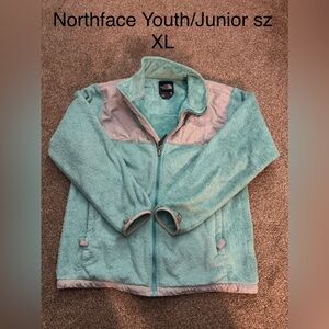 North Face Aqua  Fleece Jacket
Has some
Wear & maybe small staining but not bad